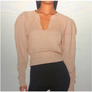 NWT LAcademie pink Vneck Long Sleeve Pullover Sweater XS